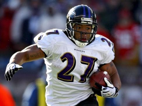 Ray Rice, jugador de fútbol americano en los Ravens de Baltimore.