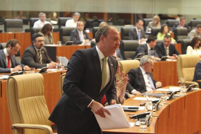El presidente de Extremadura, Jos Antonio Monago, durante un debate...