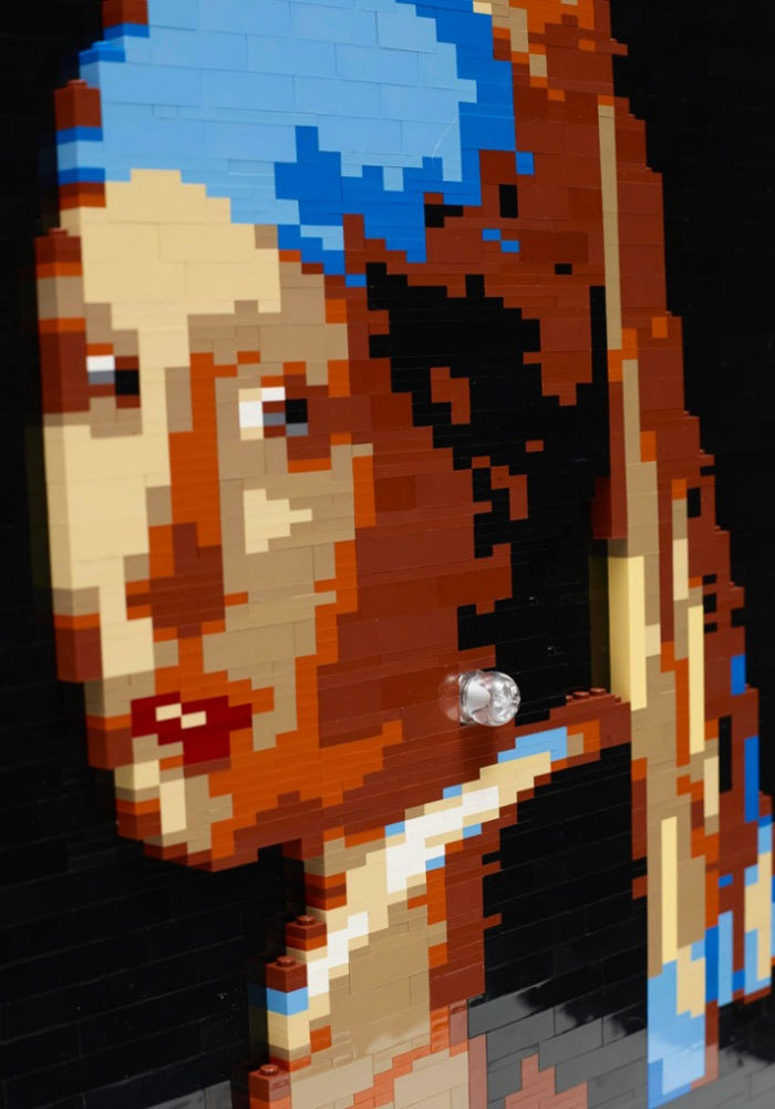'La joven de la perla' de Vermeer, reinterpretada a partir de ladrillos en 3D.
