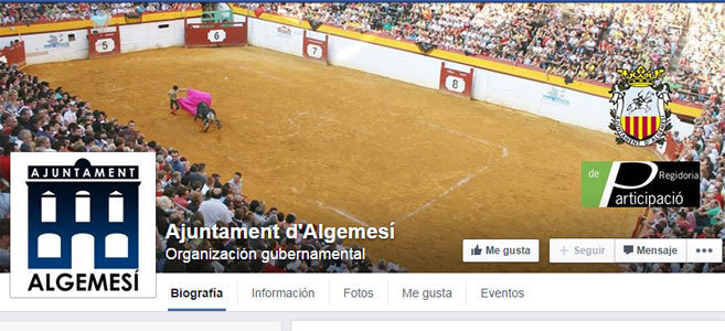 Pgina de Facebook del Ayuntamiento de Algemes.