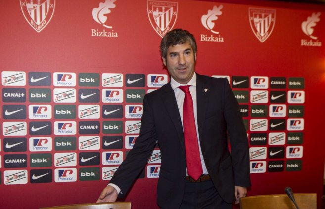 El presidente del Athletic, Josy Urrutia, hoy en el Palacio de...