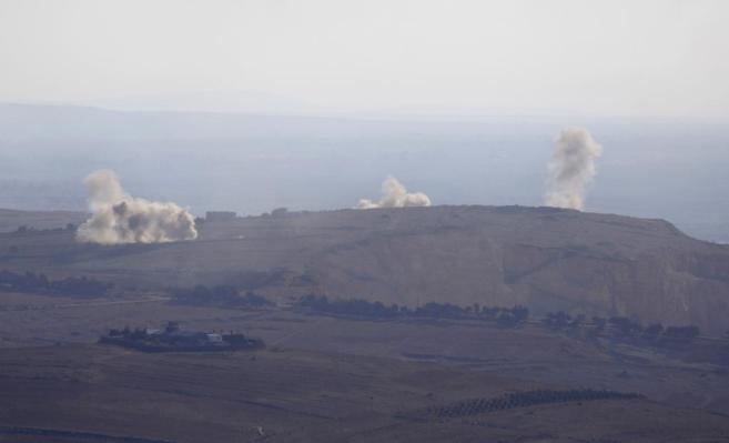Explosiones en los Altos del Golán provocadas por combates entre...