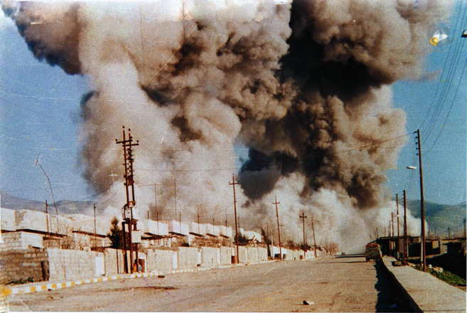 Ciudad kurda de Halabja, tras el ataque qumico en 1988, durante el...