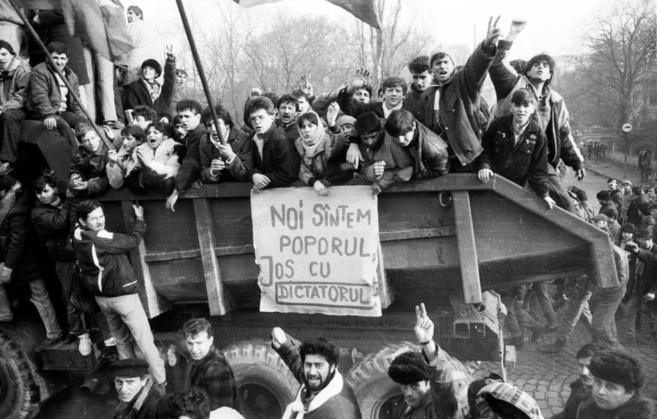 Revolucin anticomunista contra Ceaucescu en Bucarest en 1989.