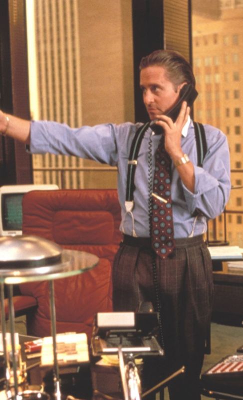Michael Doglas en un fotograma de la pelcula 'Wall Street'.