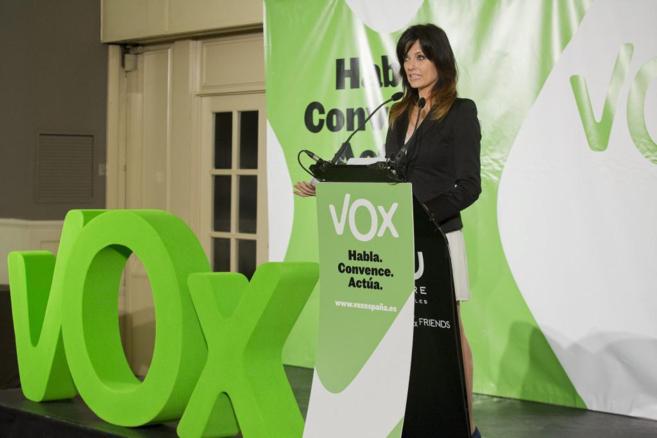 Cristina Seguí durante la presentación de Vox en Valencia.