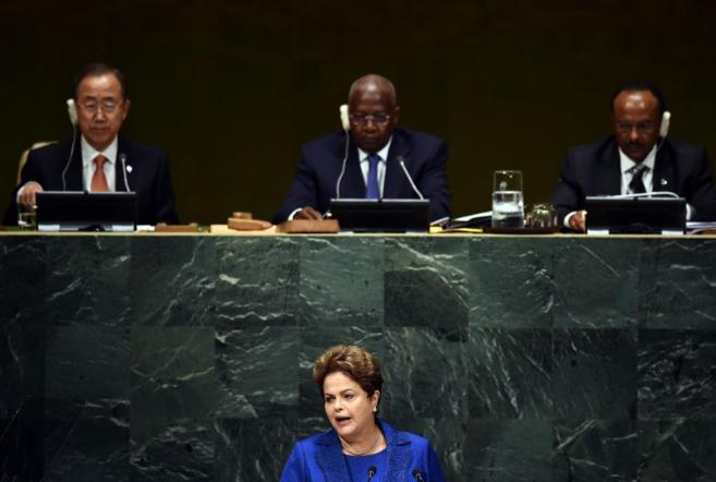 La presidenta brasilea Dilma Rouseff, durante su intervencin en la...
