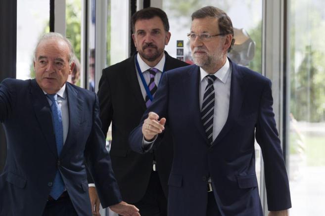 El presidente del gobierno, Mariano Rajoy, durante su participacin...