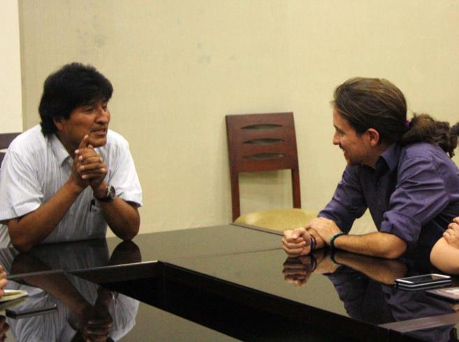 Pablo Iglesias se rene con el presidente de Bolivia, Evo Morales, en...