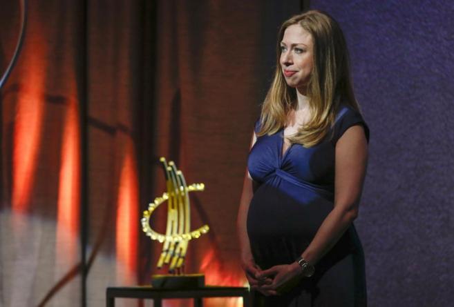 Chelsea Clinton en una de sus ltimas imgenes antes de dar a luz