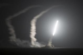 Misil de EEUU lanzado contra el IS en Siria.