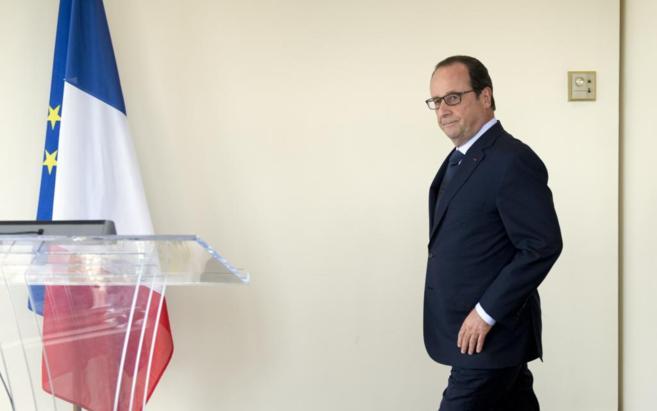 El presidente Hollande, en una rueda de prensa la pasada semana en...