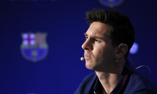 Leo Messi, durante una rueda de prensa.