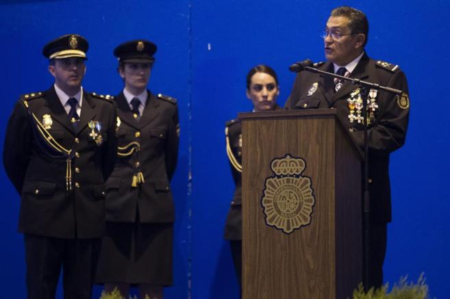 El Jefe Superior de Policía durante su intervención.