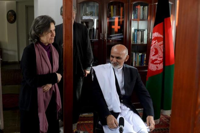 Ashraf Ghani y su mujer, Rula, en su residencia de Kabul.