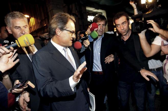 El presidente de la Generalitat, Artur Mas, al salir de la reunin