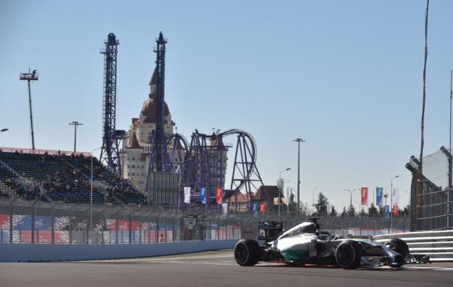 Lewis Hamilton, en el circuito de Sochi.