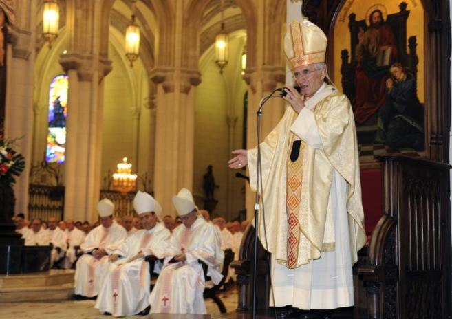 El cardenal Antonio Mara Rouco Varela, durante la misa en La...