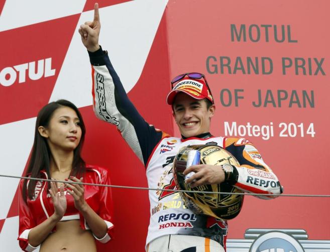 Marc Mrquez, en el podio del Gran Premio de Japn.