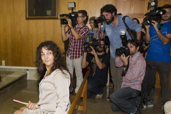 La secretaria general de CCOO en Baleares antes de comenzar el juicio.