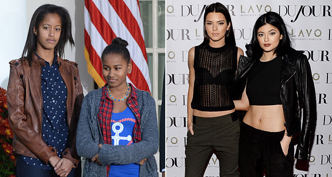 Las hermanas Obama y Kendall y Kylie Jenner (hermanas menores de Kim...