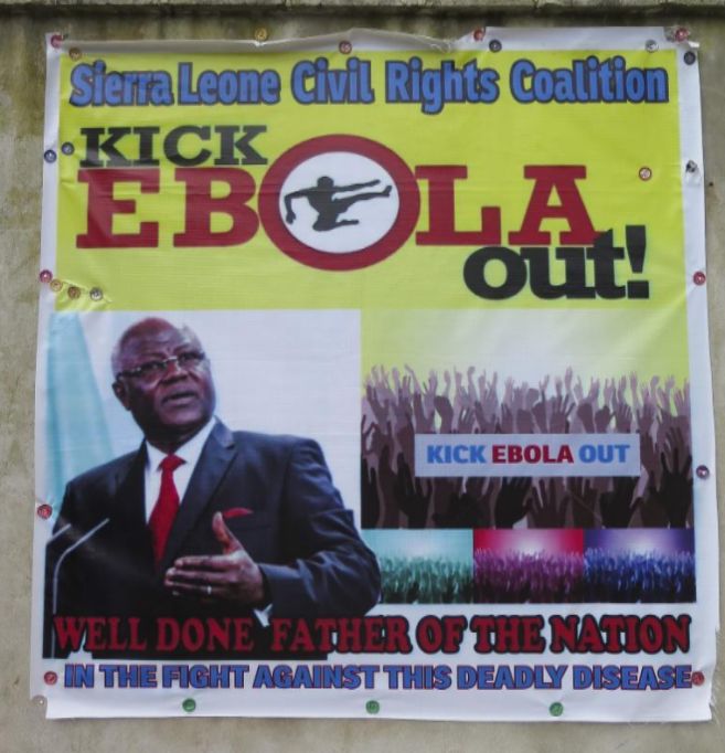 Un anuncio para luchar contra el bola en Sierra Leona.