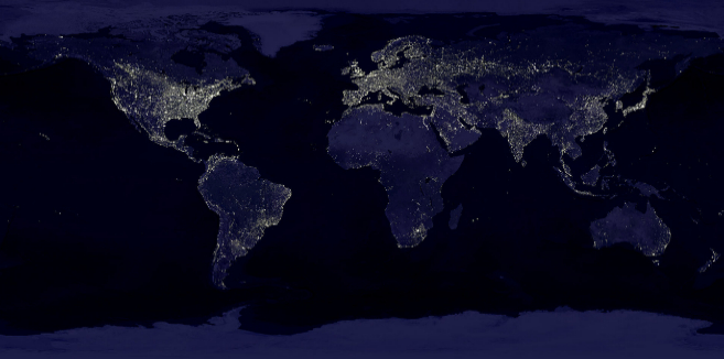 Imagen espacial de la huella de la humanidad en el planeta.