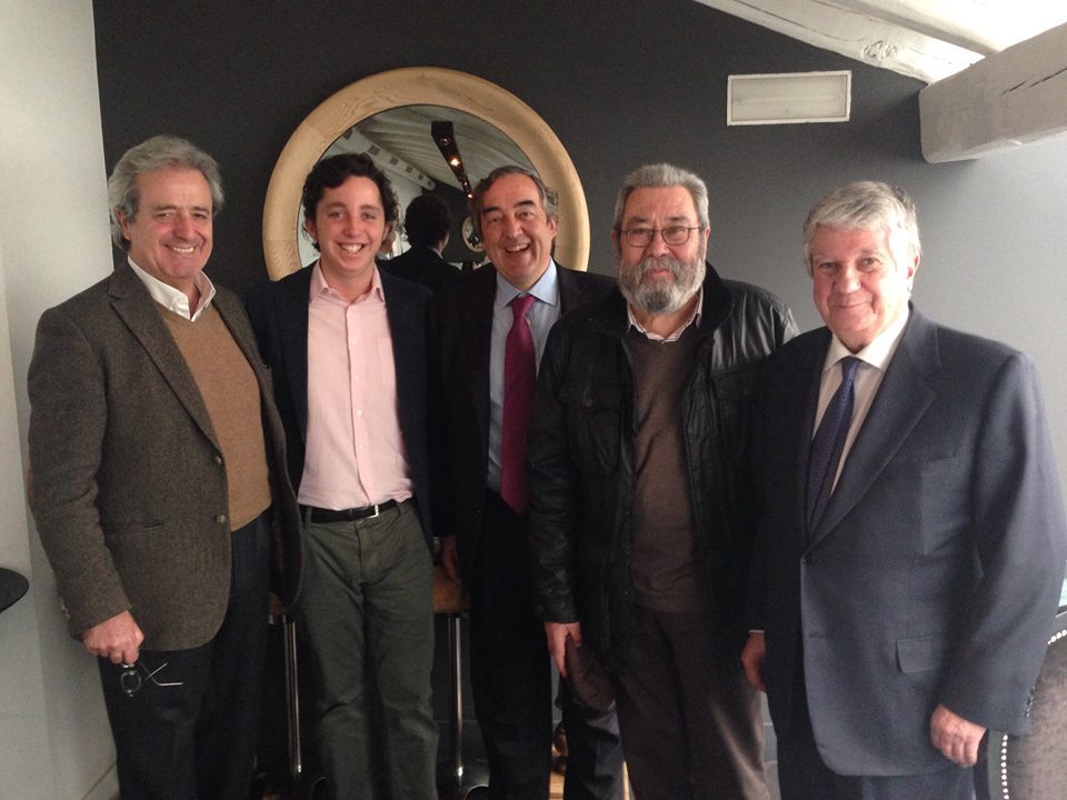 Junto a Juan Rosell, Cándido Méndez y Arturo Fernández