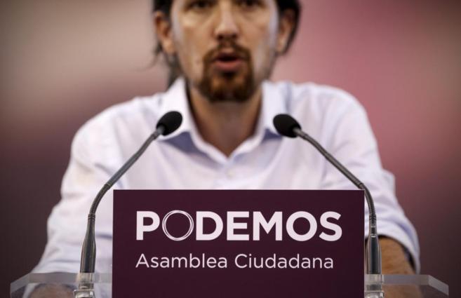Pablo Iglesias, el pasado domingo, durante la asamblea ciudadana de la...