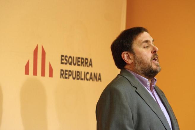 Oriol Junqueras en el Consell Nacional de ERC en la sede de Barcelona.