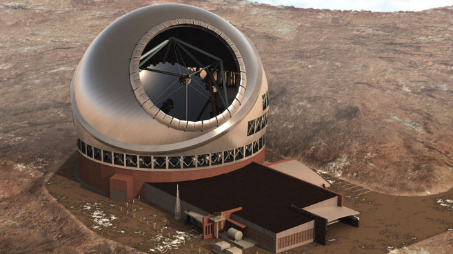 Recreacin del Telescopio de Treinta Metros en Hawi.