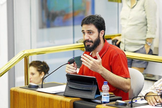 El ex alcalde, Ral Valerio en un pleno de la Diputacin