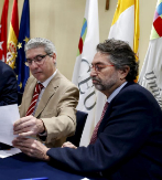 De derecha a izquierda, Antonio Rubio, Casimiro Garca-Abadillo, Juan...