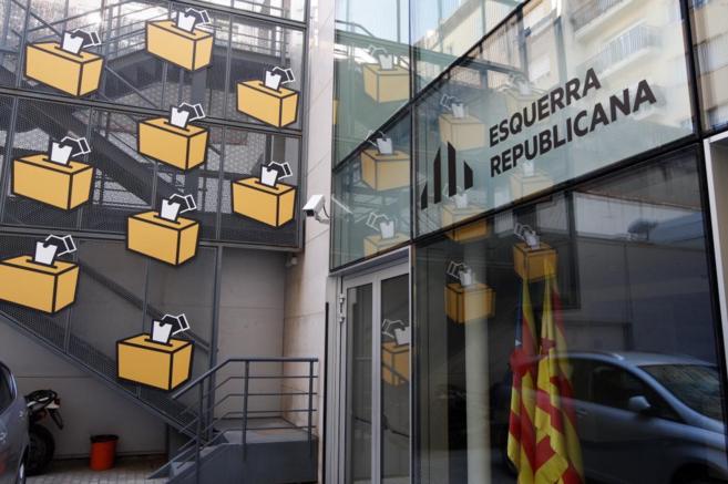 ERC ha adornado su sede en Barcelona con motivos de la consulta del...