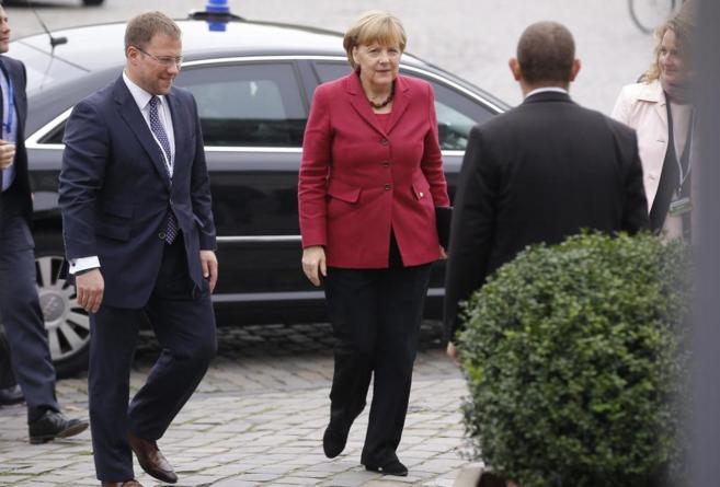 Angela Merkel a su llegada a la reunin de lderes del Partido...