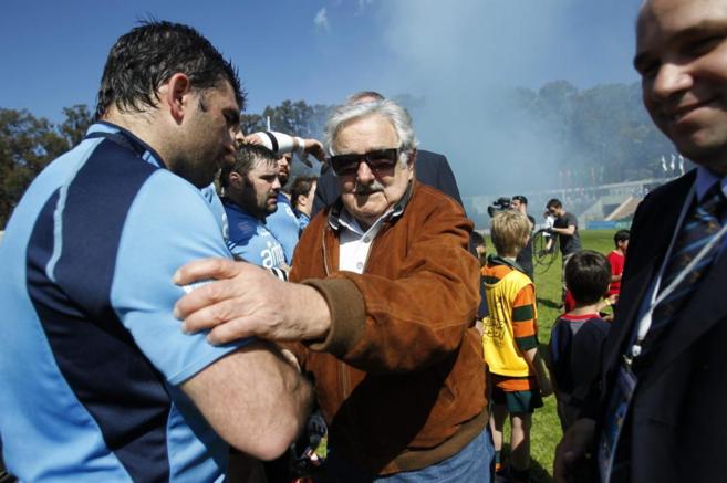 El presidente uruguayo Jos Mujica, despus de un partido de rugby.