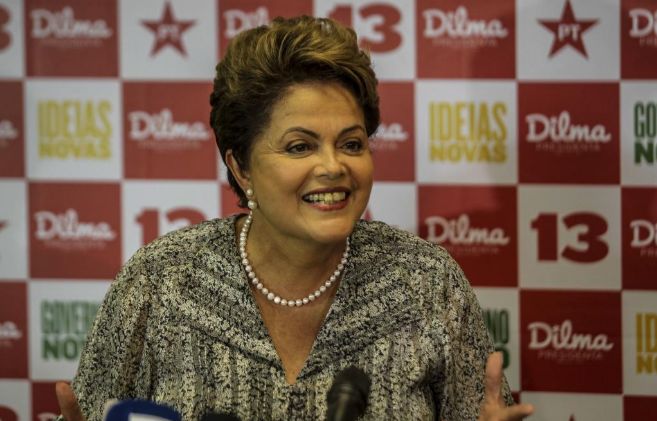 La presidenta Dilma Rousseff durante un acto de campaa.