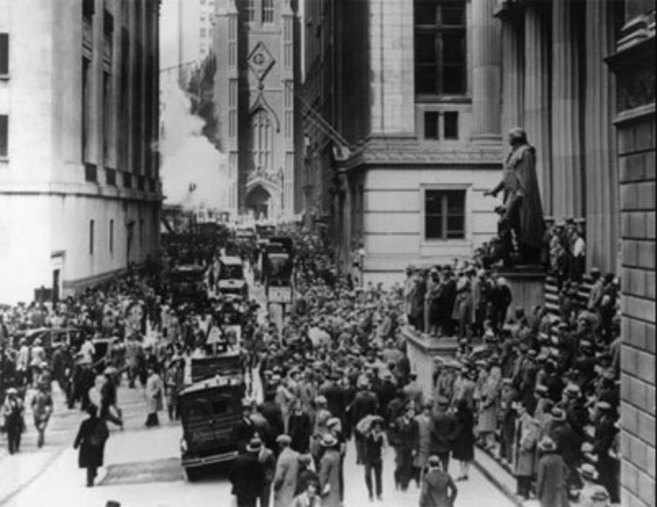 capacidad Ópera Sastre Crack del 29: Jueves Negro, el día que se derrumbó Wall Street y comenzó la  Gran Depresión | EL MUNDO