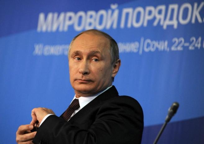 El presidente de Rusia, Vladimir Putin, durante el encuentro anual de...