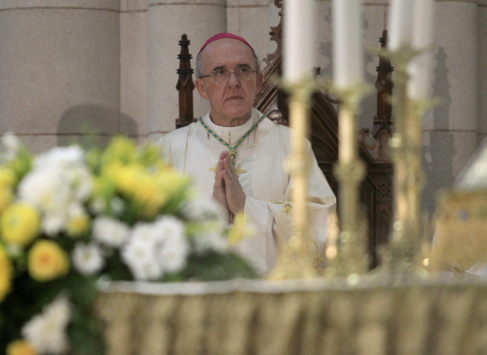 El arzobispo de Madrid, Carlos Osoro, durante su misa de toma de...