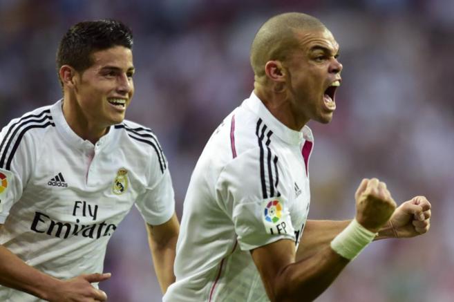 Pepe celebra el 2-1 para el Real Madrid.