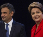 Dilma Rousseff y Acio Neves, durante el ltimo debate electoral.