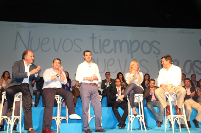 Juan Manuel Moreno Bonilla, en el encuentro de candidatos en Jerez.