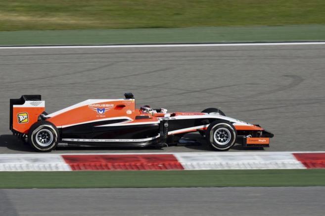 El Marussia de Max Chilton, durante el GP de Bahrein.