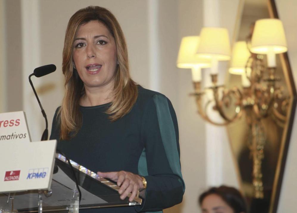La presidenta de Andaluca, durante la conferencia de este...