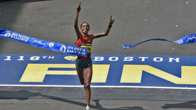 Rita Jeptoo, en el pasado maraton de Boston.