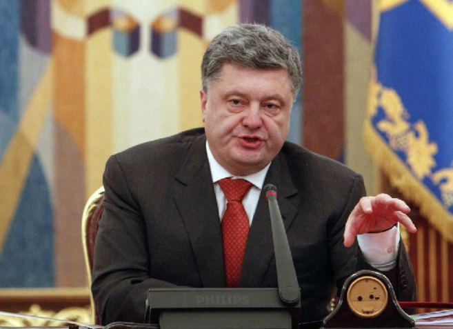 El presidente de Ucrania, hoy, durante la reunin del Consejo de...