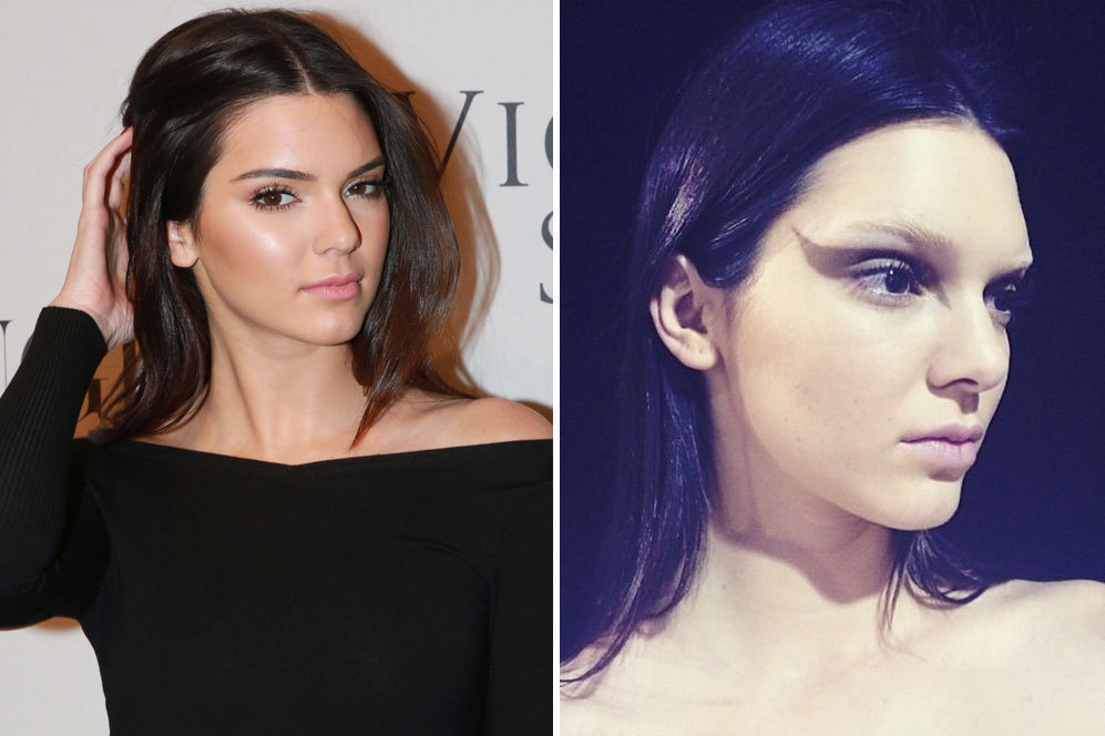 La hermana pequea de Kim, Kendall Jenner tambin presumi de cejas...