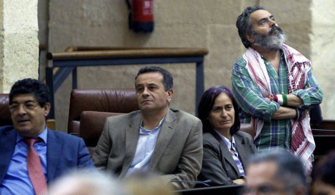 Juan Manuel Snchez Gordillo, durante una sesin en el Parlamento...