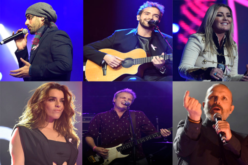 Los cantantes Melendi , Pablo Alborn, Amaya Montero, Miguel Bos,...